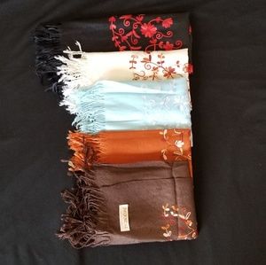 Ombre embroidered pashminas